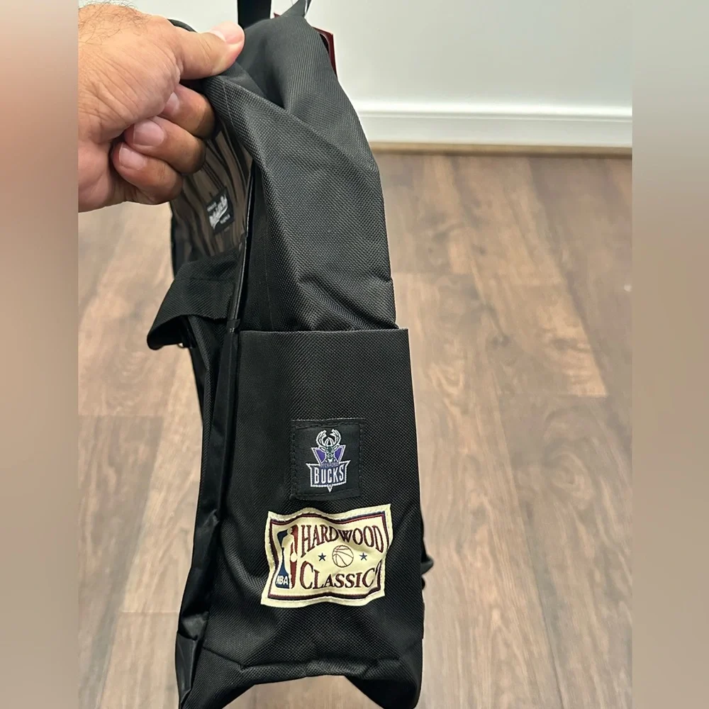 Mitchell and Ness Milwaukee Bucks Hardwood Classics Black Backpack